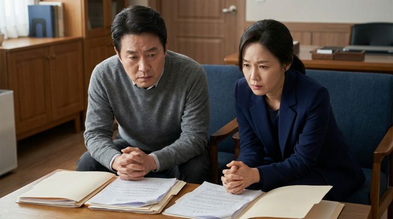 가족간 상속분쟁 — 가족이 상속 문제로 상의하는 모습, 법무법인 존재