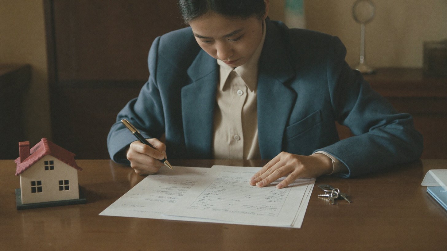 부동산 재산분할 소송 — 부동산 권리문서를 검토하는 모습