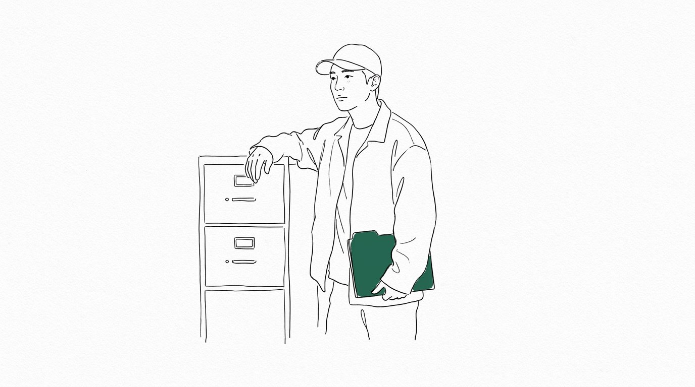 회사 장부 확보 일러스트