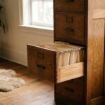 서랍이 열린 서류 캐비닛 사진